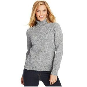 Grey Knit Turtleneck Sweater